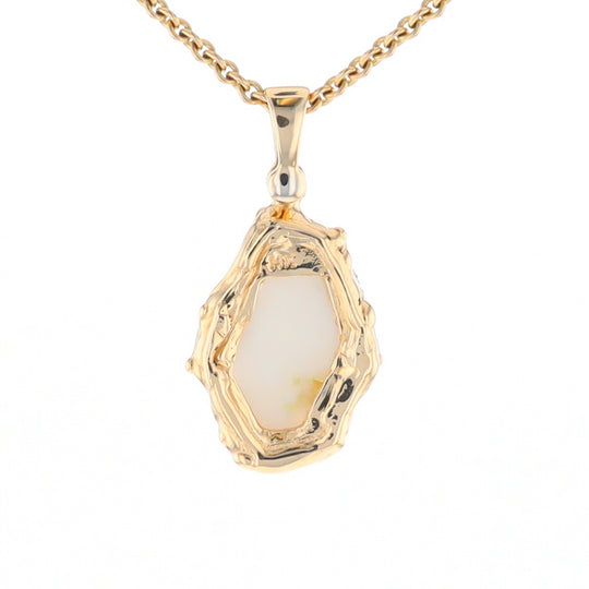 Gold Quartz Freeform Pendant