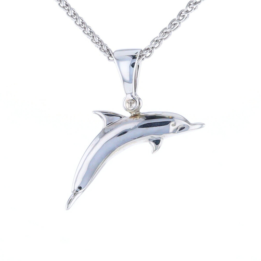 Onyx Inlaid Dolphin Pendant