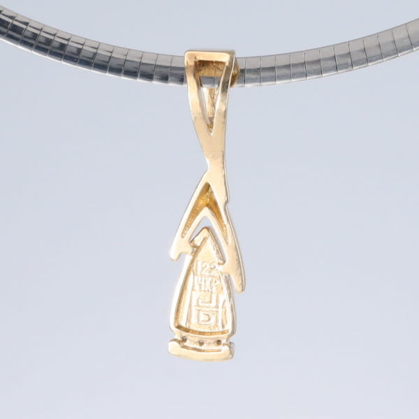 Opal Pendant Triangle Inlaid Design with .06ctw Round Diamonds