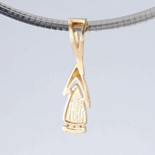 Opal Pendant Triangle Inlaid Design with .06ctw Round Diamonds
