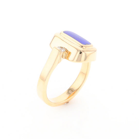 Lapis 0.16ctw Diamond Ring