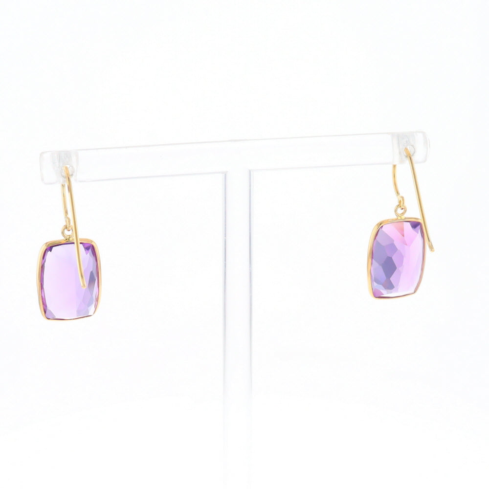 Solitaire Amethyst Dangle Earrings