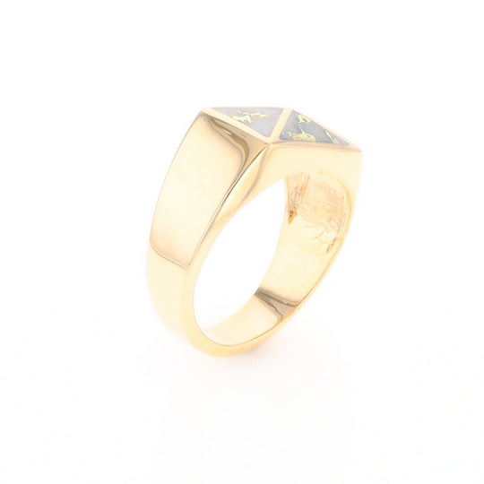 Four Section Gold Quartz Inlaid Men's Ring G2