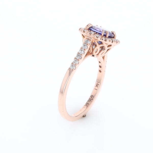 Rose Gold Tanzanite Halo Ring