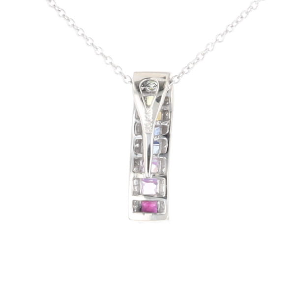 Multi-color Sapphire Necklace with Diamond Accents