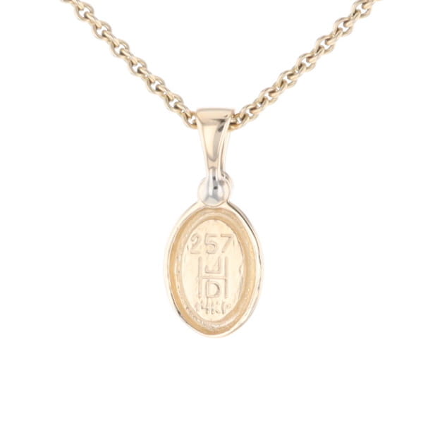 Natural pietersite oval inlaid .02ctw diamond pendant