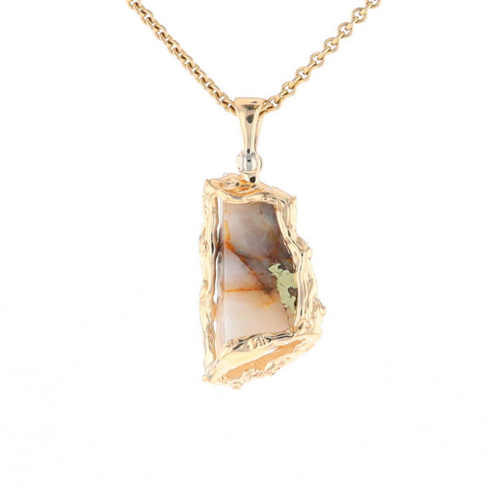 Gold Quartz Freeform Pendant - G3