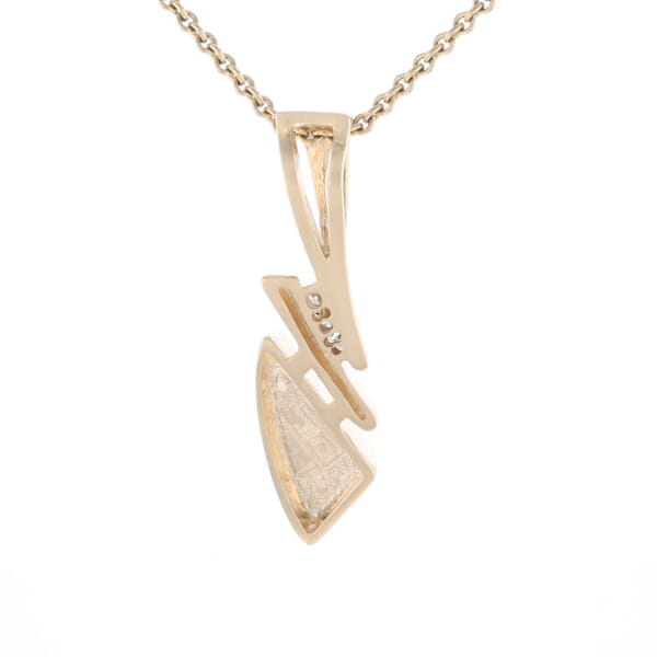 Retro Style Triangular Onyx Inlaid Pendant with .07ctw Diamonds