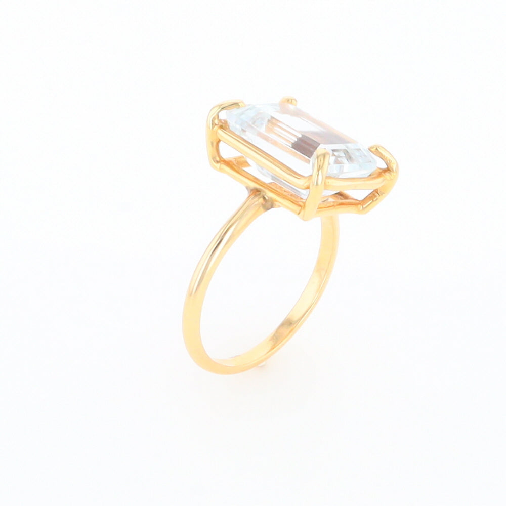 Emerald Cut Blue Topaz Ring