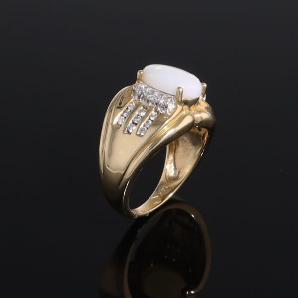 Opal Diamond Channels Ring