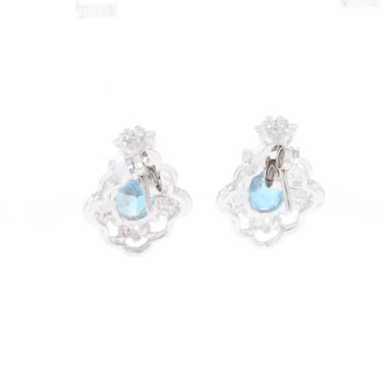 London Blue Topaz in Filigree Setting Dangle Earrings