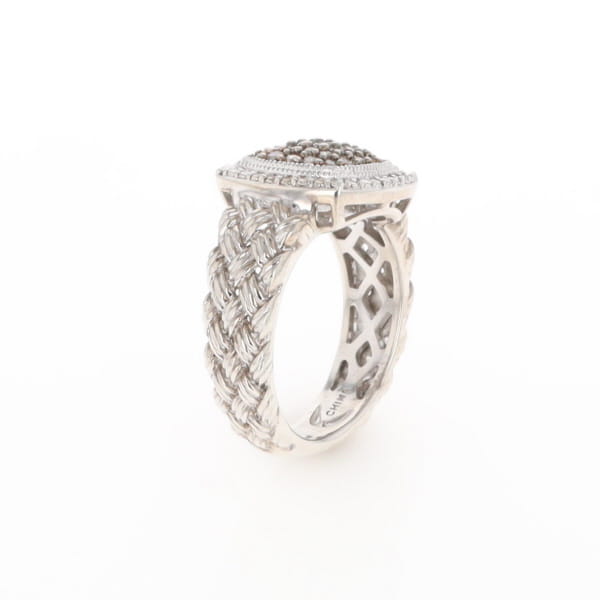 Champaign Diamond Square Braided Cluster Band
