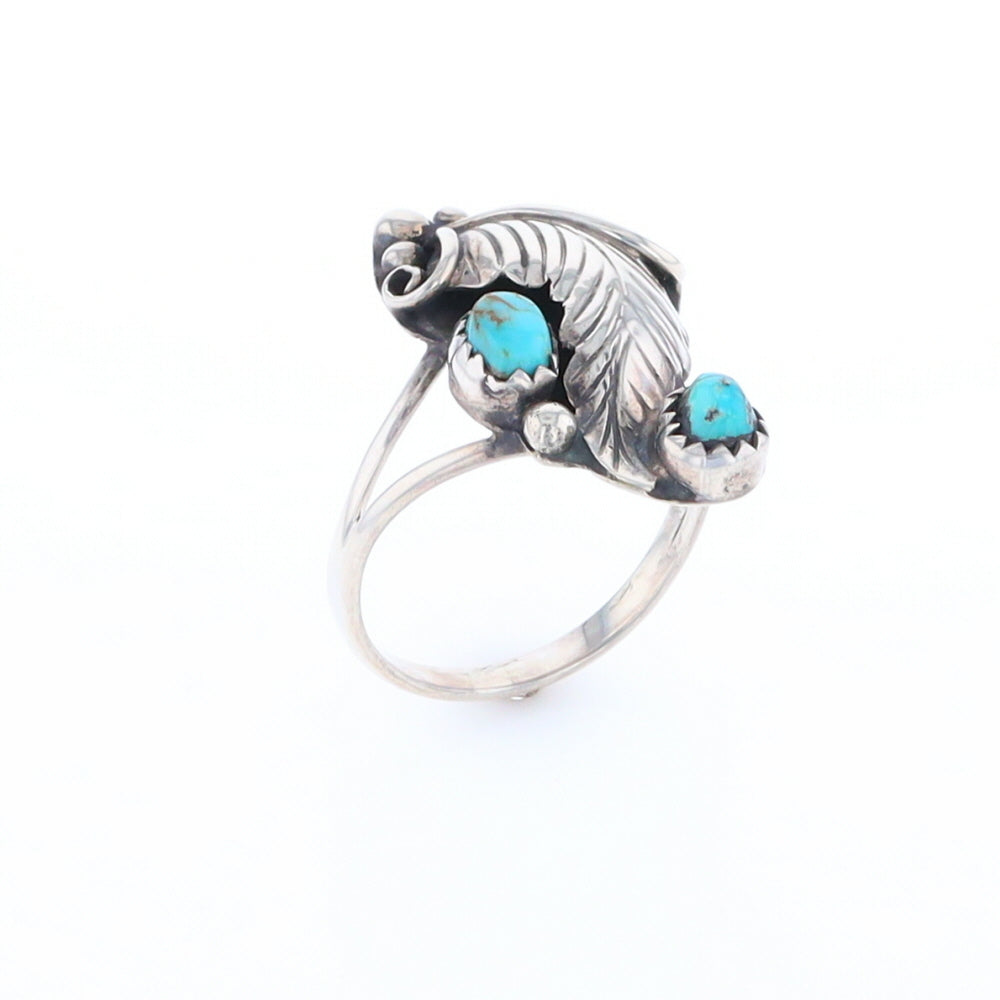 Native Turquoise Feather Ring