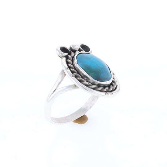 Native Turquoise Rope Design Ring