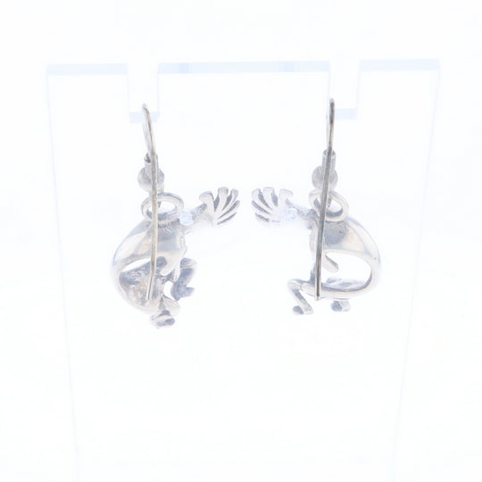 Silver Kokopelli Dangle Earrings