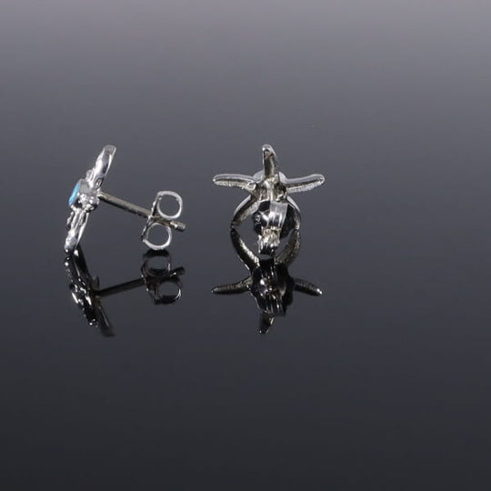 Opal Earrings Inlaid Realistic Star Fish Design