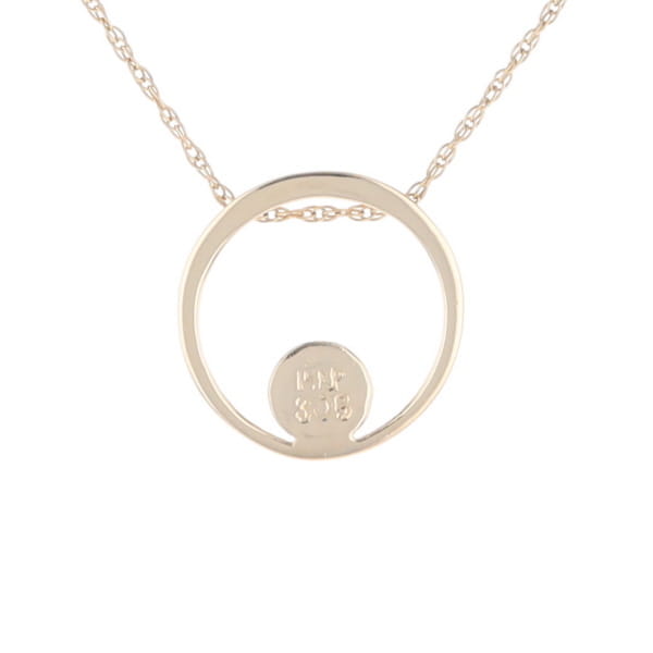 Gold Quartz Pendant Open Circle Design Round Inlay Pendant