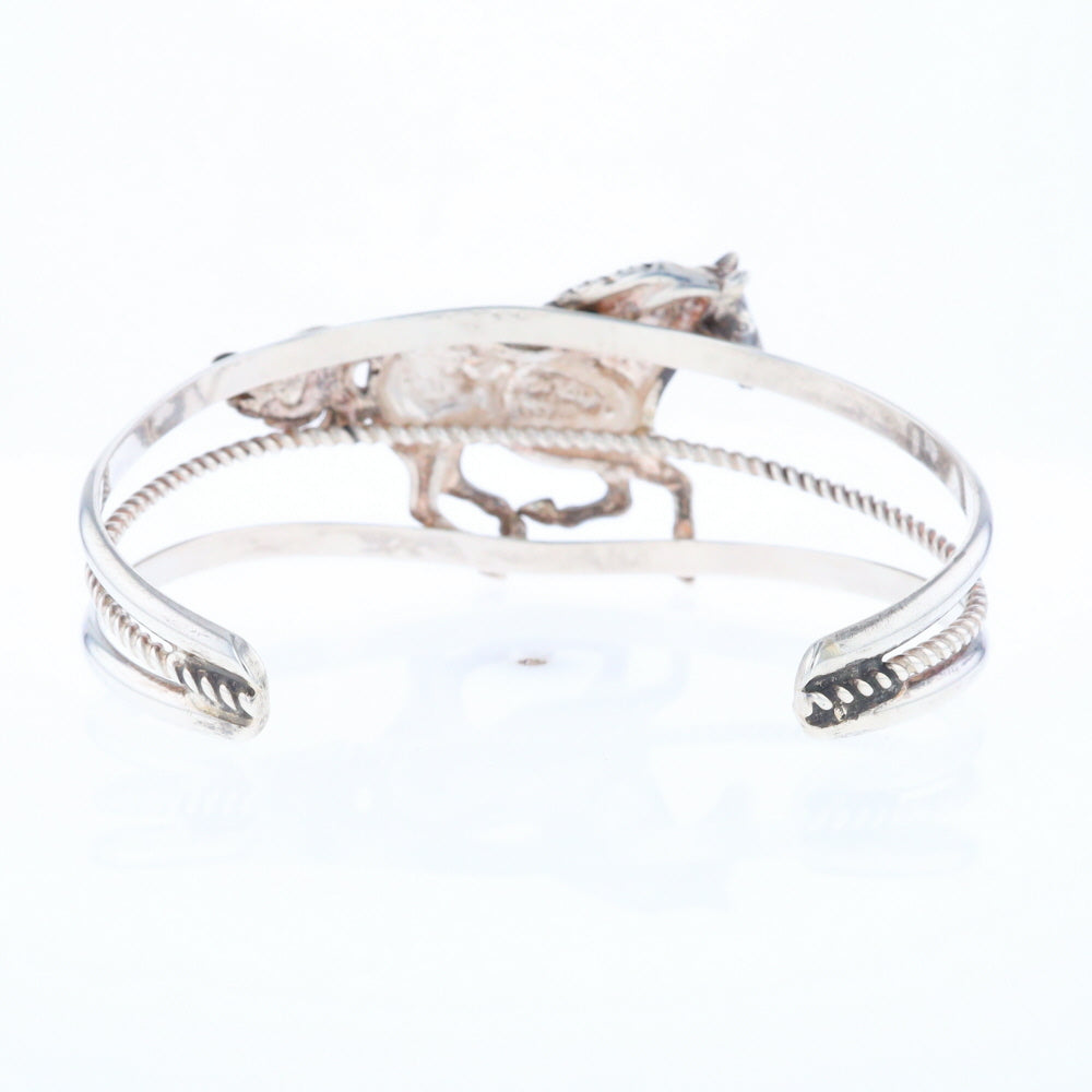 Silver Horse Native Cuff Bracelet