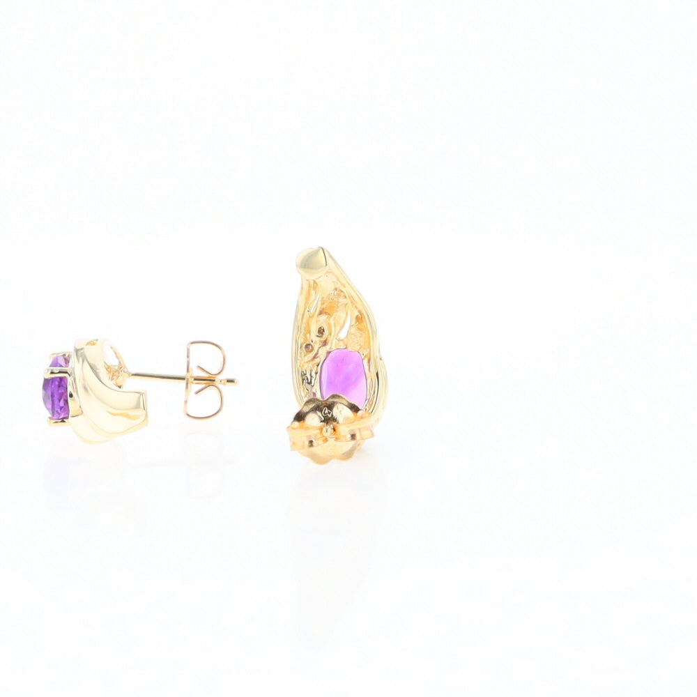 Amethyst and Diamond Pear Shaped Earrings