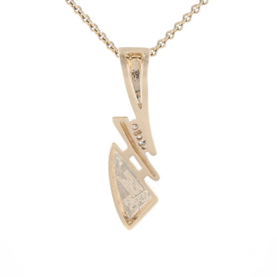 Retro Style Triangular Onyx Inlaid Pendant with .07ctw Diamonds