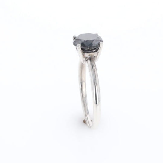 Black Diamond Solitaire Ring