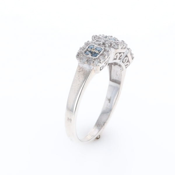 Triple Diamond Halo Ring