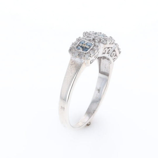 Triple Diamond Halo Ring