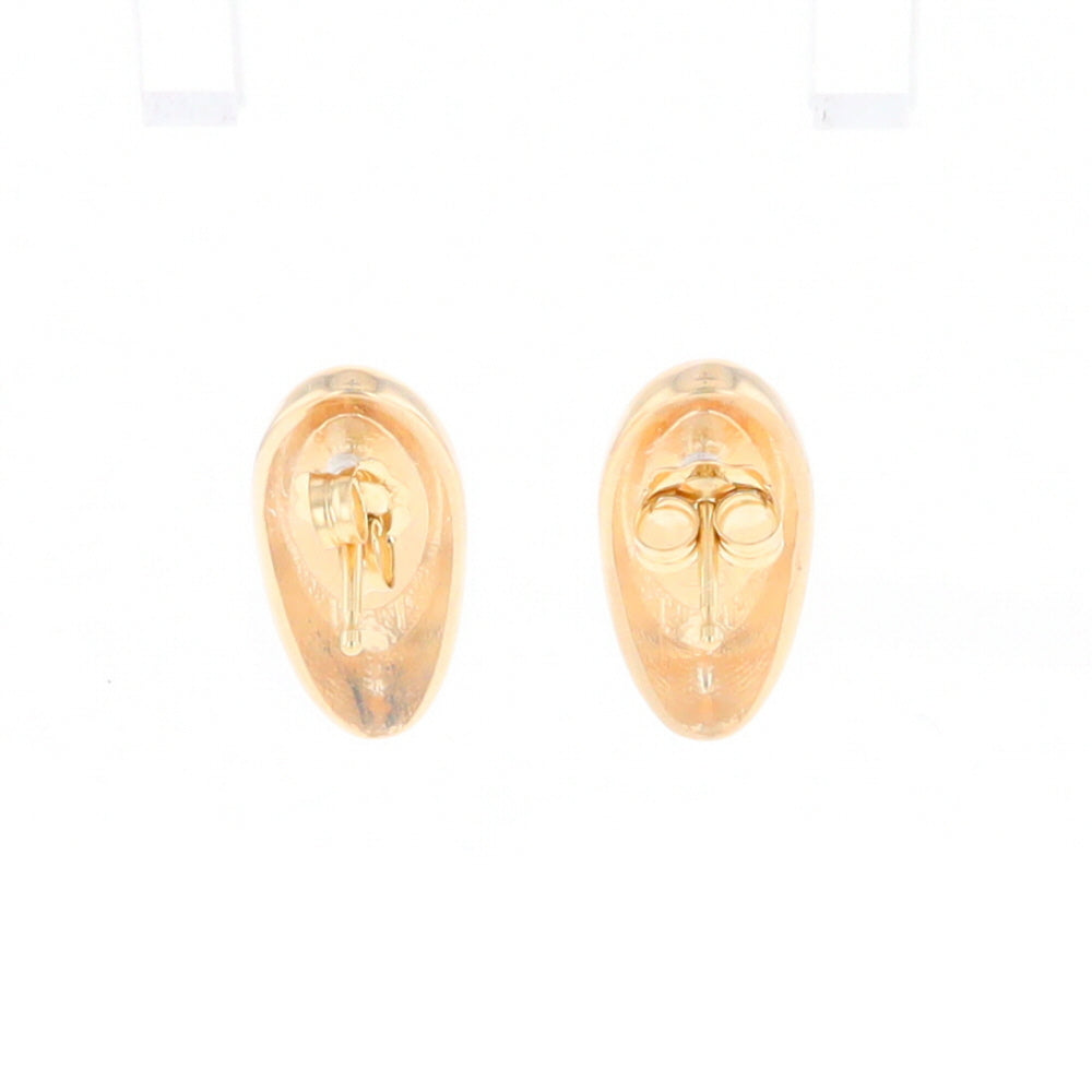 Oval Gold Quartz Inlaid Earrings - G2