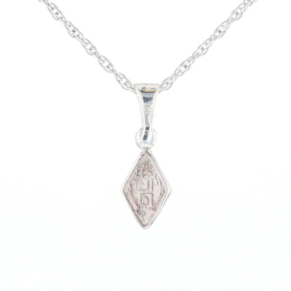 Sterling Silver Gold Quartz Inlaid Diamond Pendant - G3