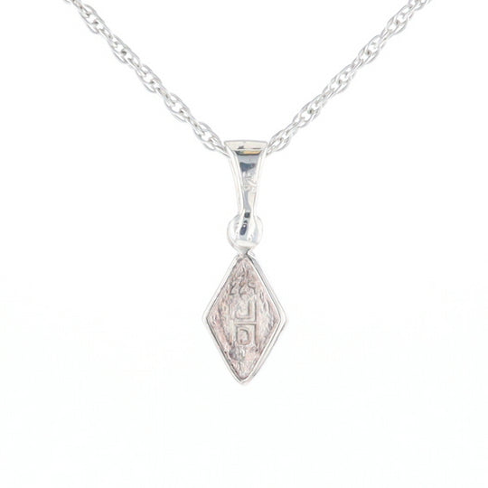 Sterling Silver Gold Quartz Inlaid Diamond Pendant - G3