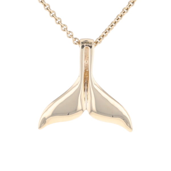 Whale Tail Natural Nuggets Double Inlaid Sea Life Pendant
