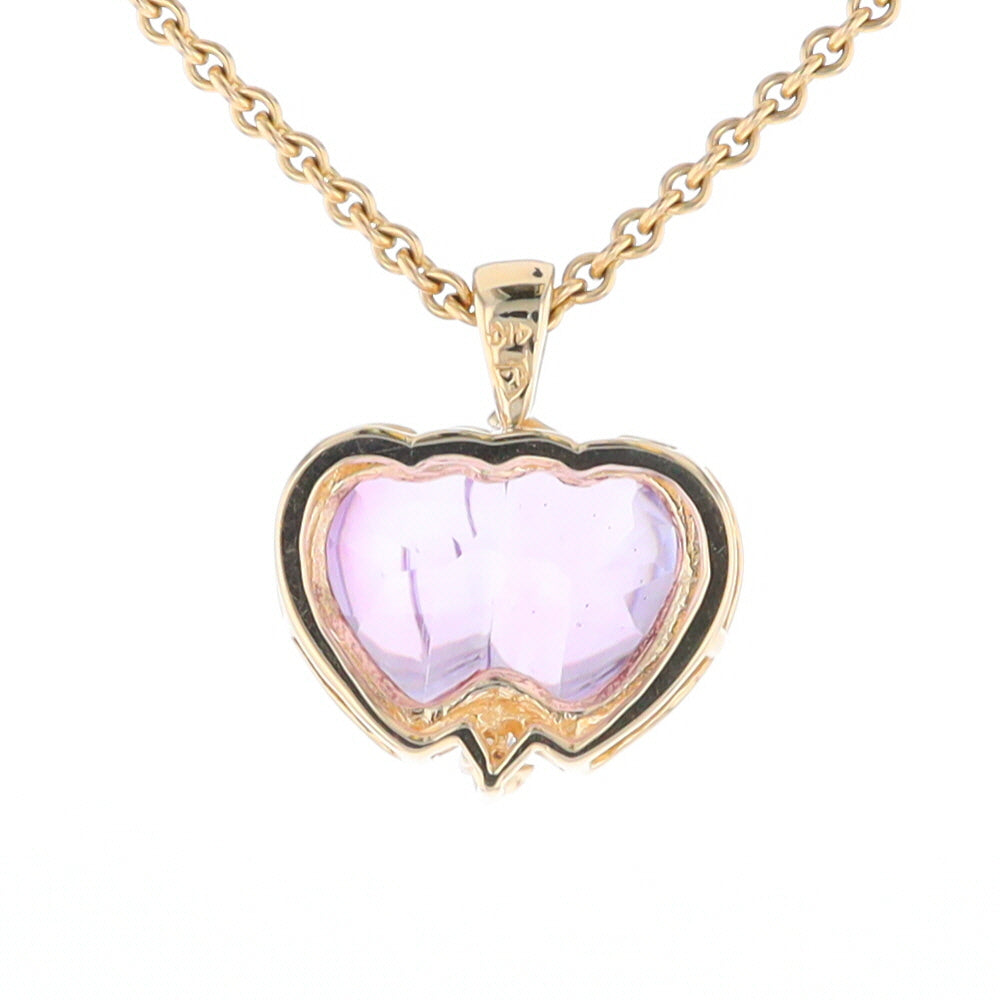 Double Amethyst Heart Pendant with Diamond Accent