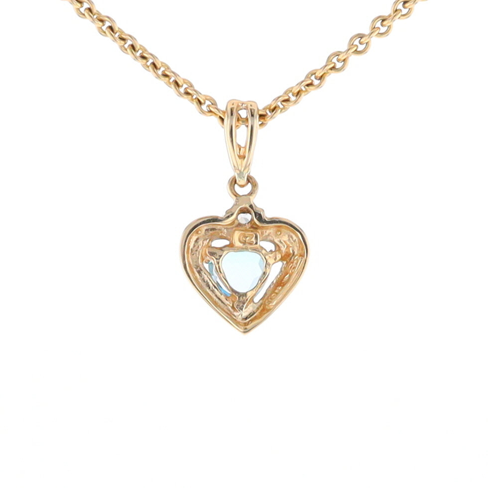 Blue Topaz Heart Pendant