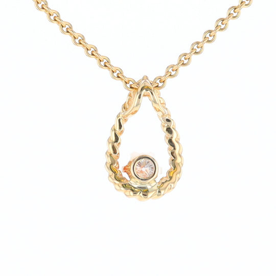 Solitaire Diamond Pear-shaped Rope Pendant