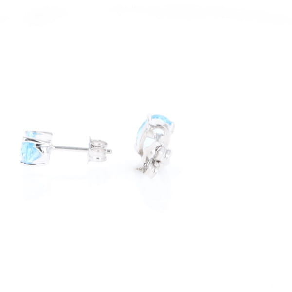 Oval Blue Topaz Stud Earrings