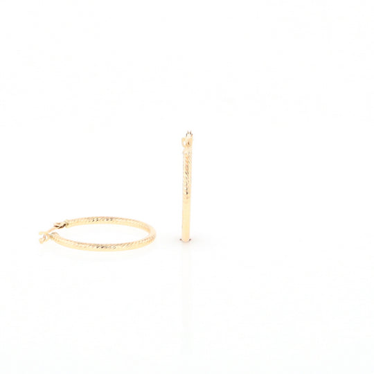 Gold Ribbed Hoop Earrings