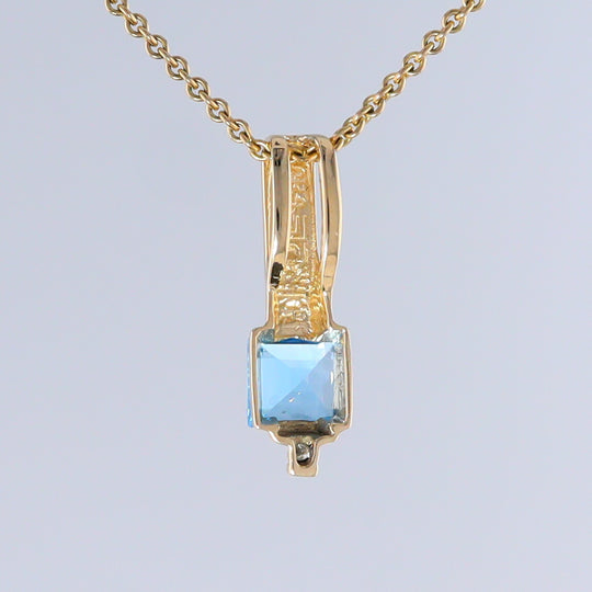 Opal Pendant Rectangle Inlaid with Peridot and 0.03ctw Round Diamond