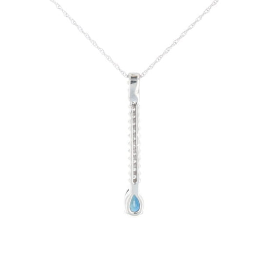 Pear Blue Sapphire Drop Pendant