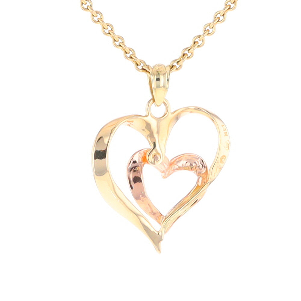 Two-Tone Double Heart Pendant