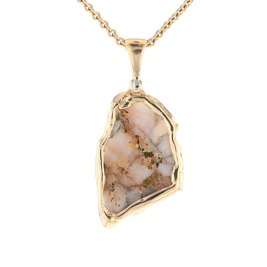 Gold Quartz Freeform Pendant (G2)