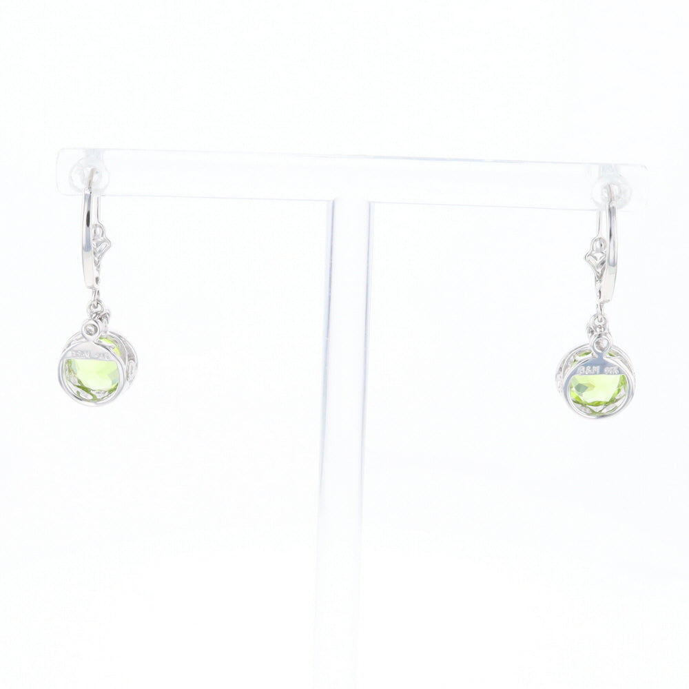 Peridot Dangle Earrings with Diamond Accents