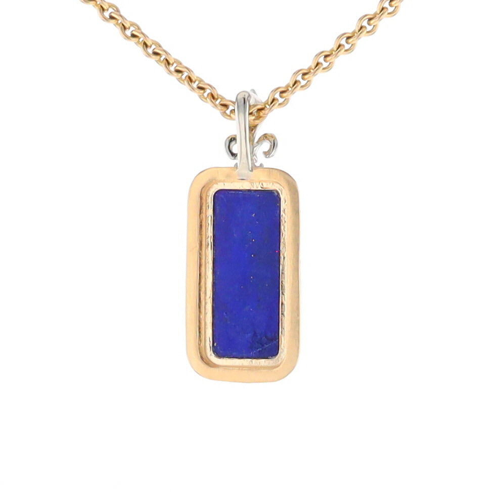 Lapis Milgrain Rectangle Pendant