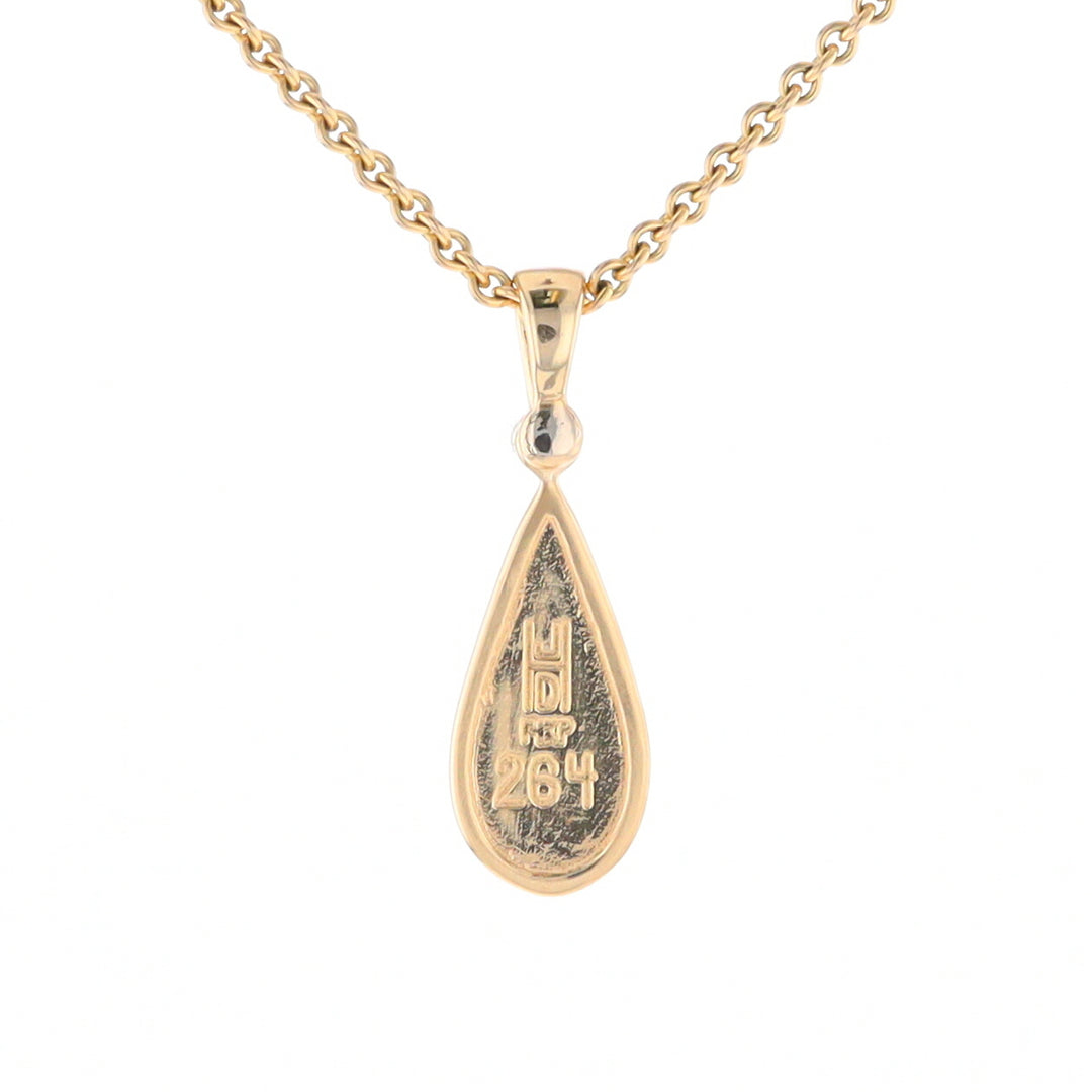 Lapis Tear Drop Inlaid .02Ct Diamond Pendant