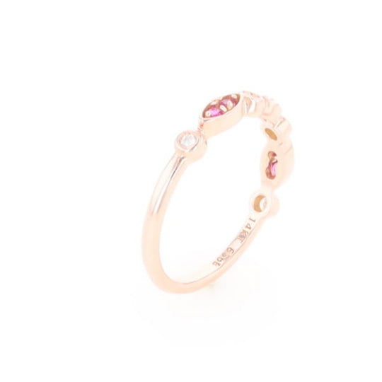 Pink Sapphire Simply Vintage Wedding Band