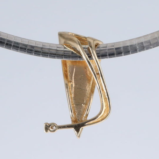 Opal Pendant Triangle Inlaid Design with .06ct Round Diamond