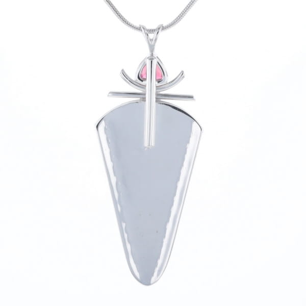 Druzy Quartz & Pink Trillion Tourmaline Necklace