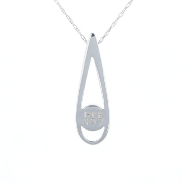 Open Teardrop Round Onyx Inlaid Pendant