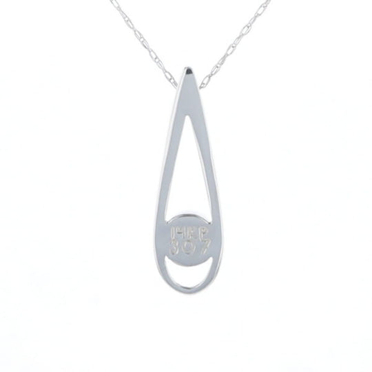 Open Teardrop Round Onyx Inlaid Pendant