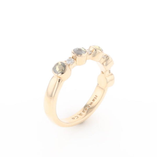 Gold Quartz Circle Inlay Wedding Band - G2