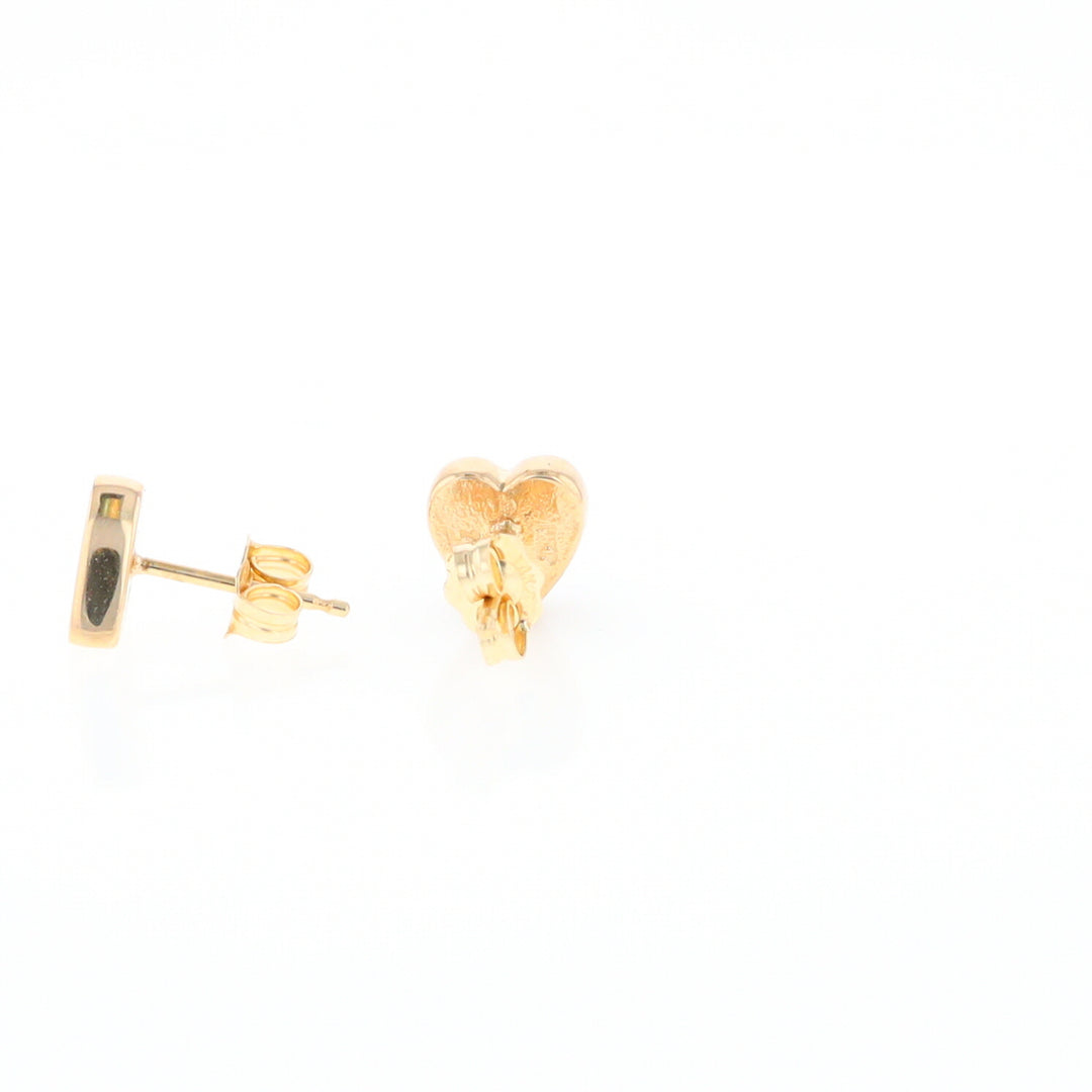 Gold Quartz Heart Stud Earrings - G2